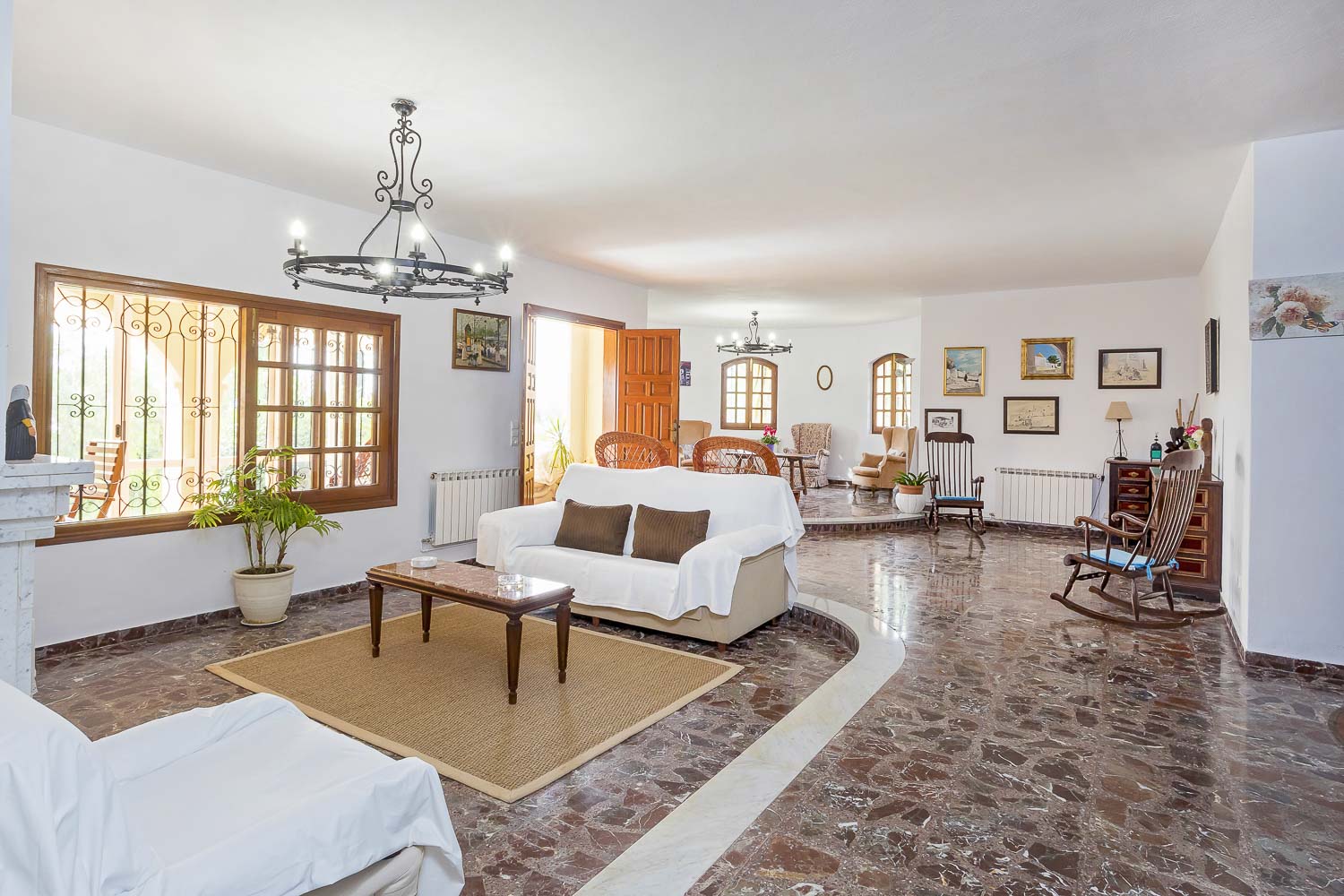 interior living room of a rental house in ibiza
